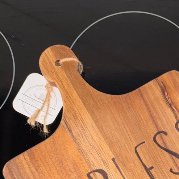 Bless This House Engraved Wood Cutting Board Paddle Handle Serving Tray 16x9 - Picture 3 of 4